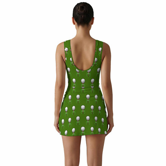 Bow Golf Tee Women's Sleeveless Bodysuit Dress
