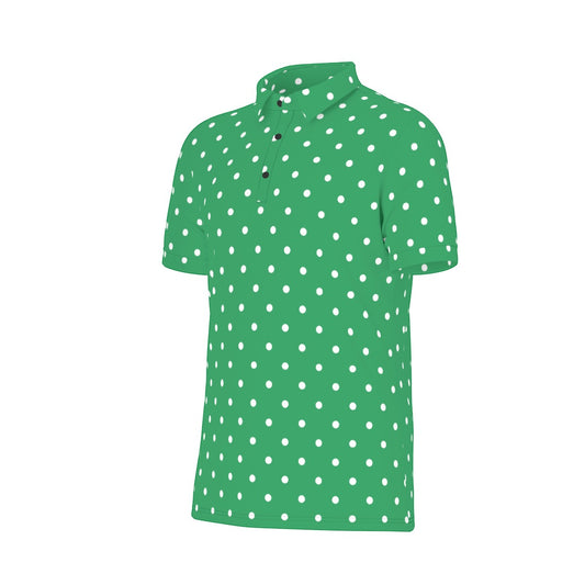 Green Dots Men's Stretch Collar Polo Shirt