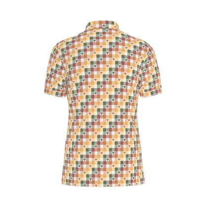 Fall MM Check Men's Stretch Collar Polo Shirt