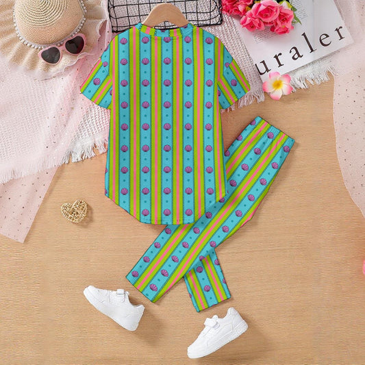 Shells & Stripes Kids' Casual Top and Pants Set