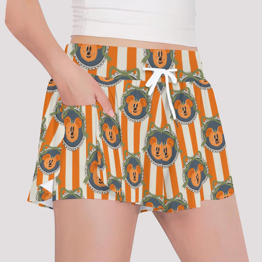 Bow Frame Pumpkin MM [orange stripe] Girls' Sports Culottes