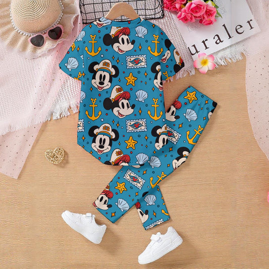 Vintage Nautical MM Kids' Casual Top and Pants Set