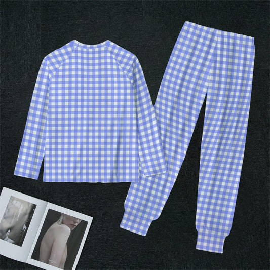 Bright Blue Gingham Women's Sleep Pajamas