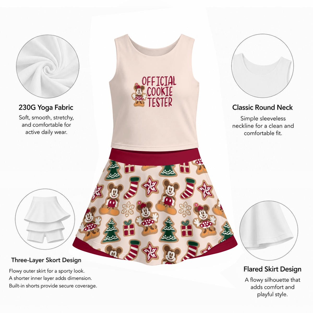 Official Cookie Tester [Minnie] Women's Sports Tank & Skort Set