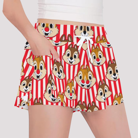 Striped Chipmunks Girls' Sports Culottes