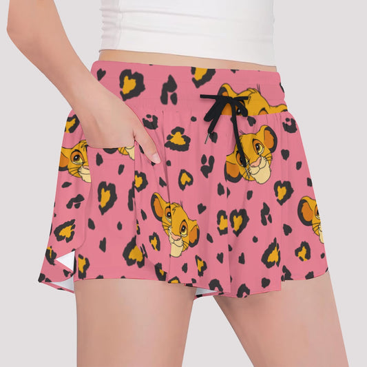 Working on My Roar [pink] Girls' Sports Culottes