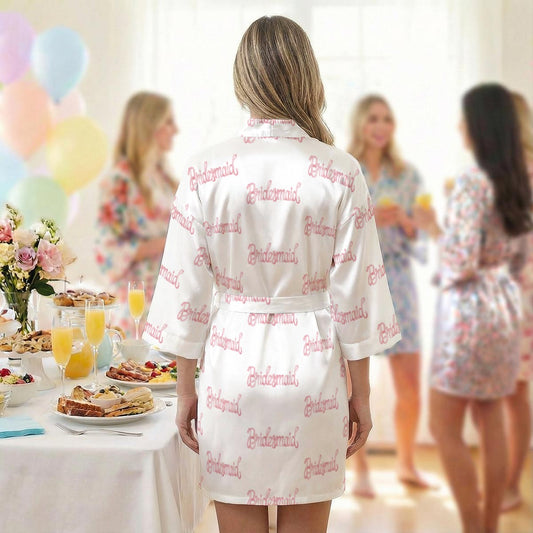 Bridesmaid Script [pink] Women's Robe