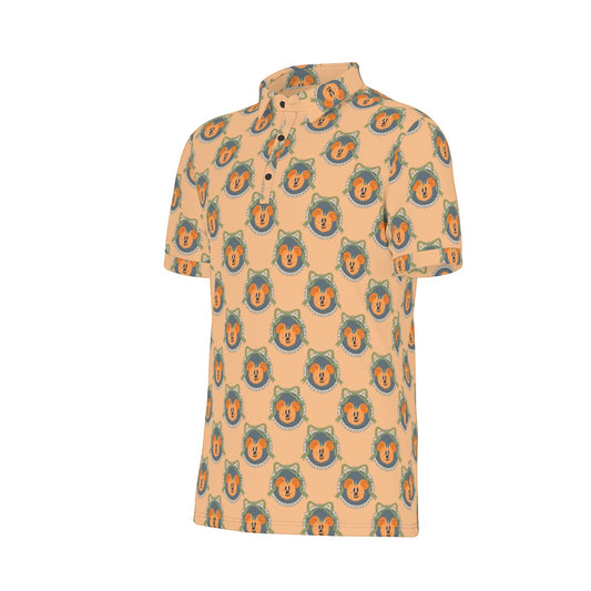 Bow Frame Pumpkin MM [orange] Men's Stretch Collar Polo Shirt