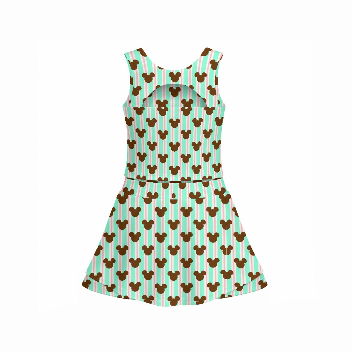 MM Merry Christmas & Christmas Mint MM Stripe Girl's Sports Tank & Skort Set