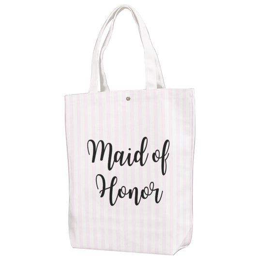 Maid of Honor Striped Canvas Bag With Shoulder Strap