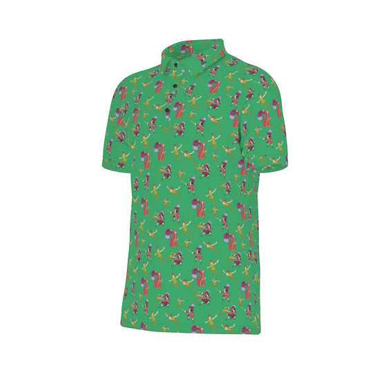 Green Peter Men's Stretch Collar Polo Shirt