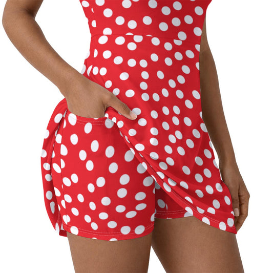 Dots Women’s Athletic Dress With Built‑In Shorts