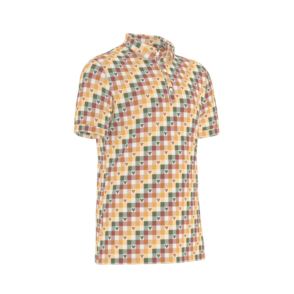 Fall MM Check Men's Stretch Collar Polo Shirt
