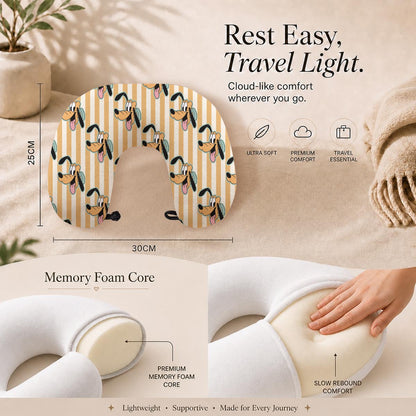 Pluto Memory Foam Travel Neck Pillow with Closure