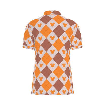 Fall Argyle MM Men's Stretch Collar Polo Shirt