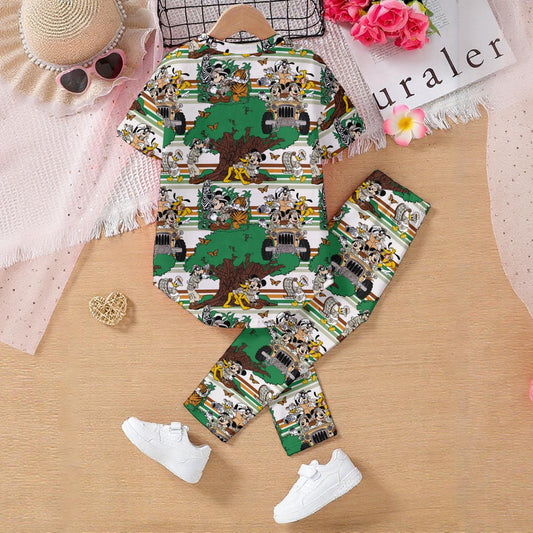 Striped Safari MM Kids' Casual Top and Pants Set