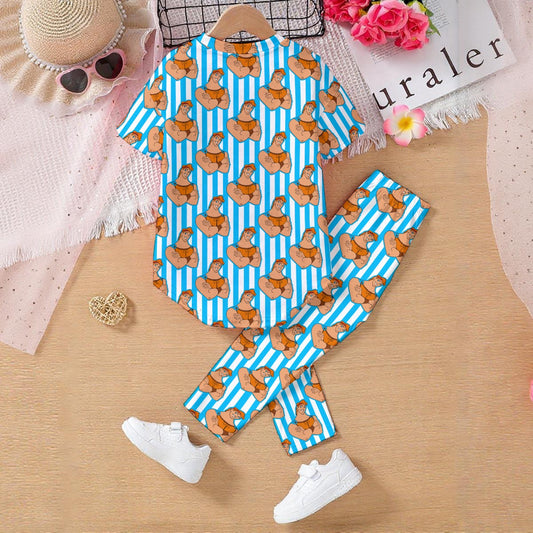 Strong Man Kids' Casual Top and Pants Set