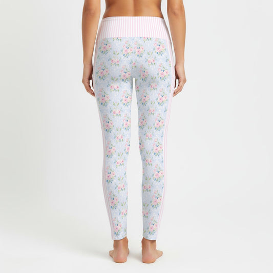 Rose Women's High Waist Leggings With Side Pocket