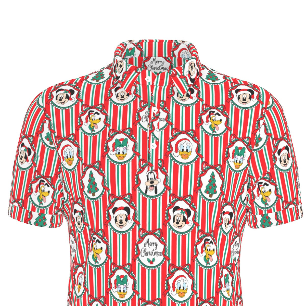 Classic Christmas Frames Men's Stretch Collar Polo Shirt