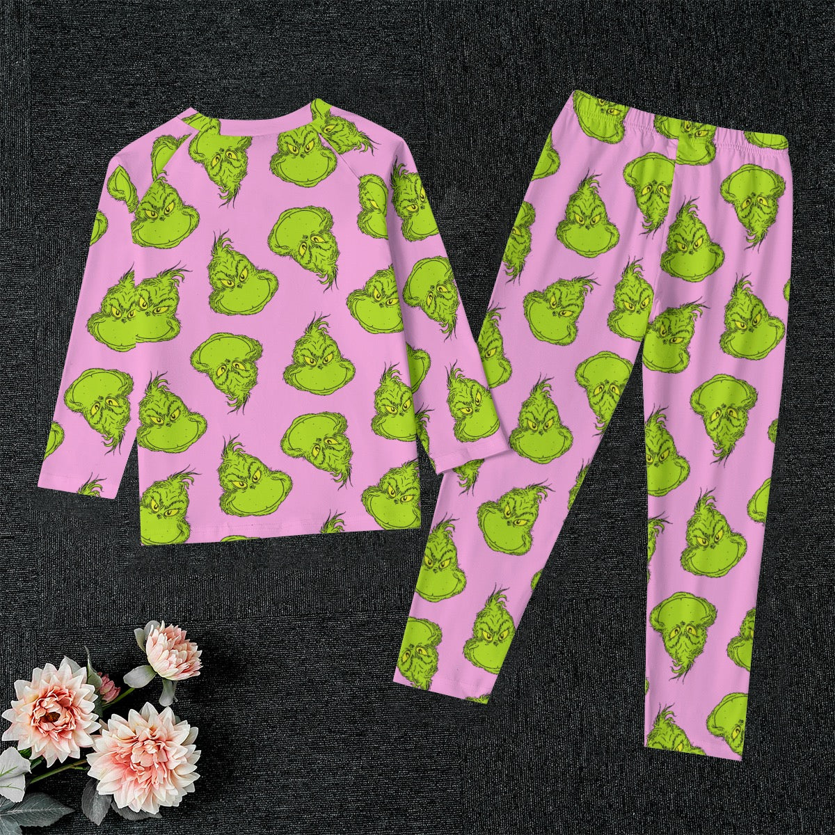 Mean One [pink] Kid's Raglan Sleeve Pajama Set