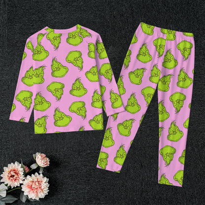 Mean One [pink] Kid's Raglan Sleeve Pajama Set