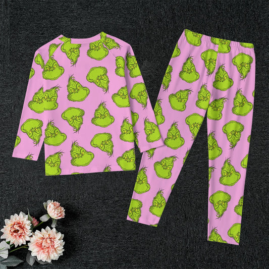 Mean One [pink] Kid's Raglan Sleeve Pajama Set