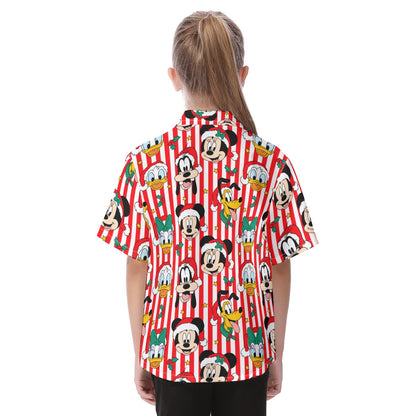 Christmas Stripe Kid's Hawaiian Vacation Shirt