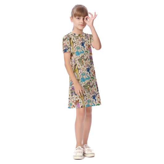 Zoo Animals 2 Kid's Short Sleeve Dress