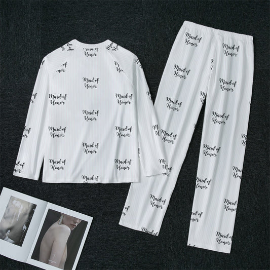Maid of Honor Striped Women's Raglan Sleeve Pajamas