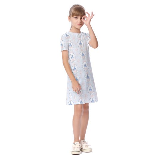 Grandmillenial Castle Kid's Short Sleeve Dress