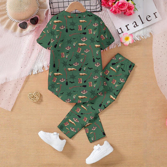 Green Wizard Kids' Casual Top and Pants Set