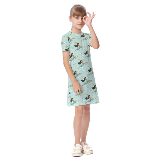 A Whole New World Kid's Short Sleeve Dress