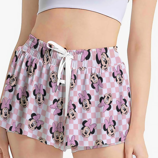 Checkered Minnie Women's Sport Skorts With Pocket