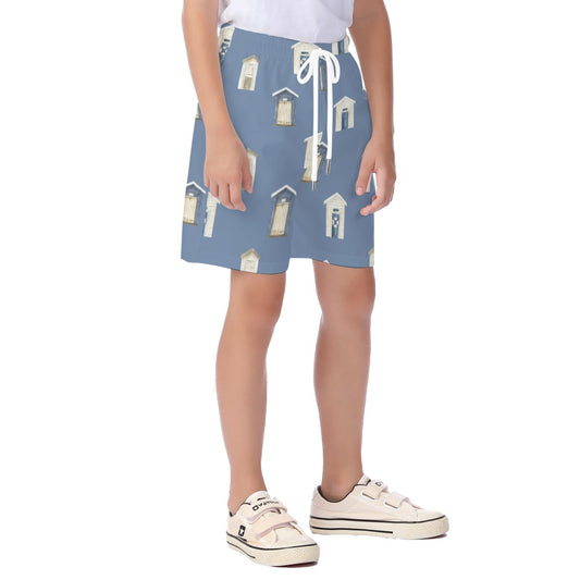Dark Blue Beach Houses Kid's Beach Shorts