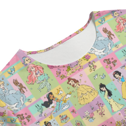 Princess Patchwork Women's T-shirt Set With Short Sleeve
