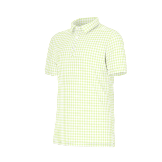 Coco Gingham Men's Stretch Collar Polo Shirt