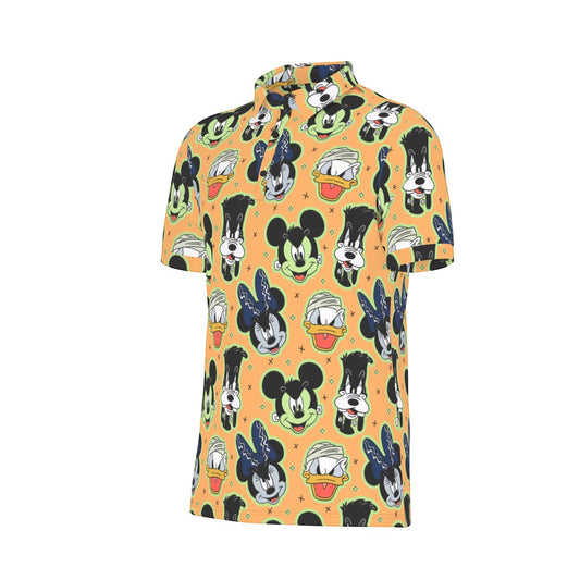 Not So Scary Monsters [orange] Men's Stretch Collar Polo Shirt