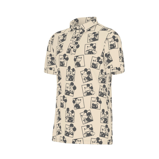 Vintage MM Squares Men's Stretch Collar Polo Shirt