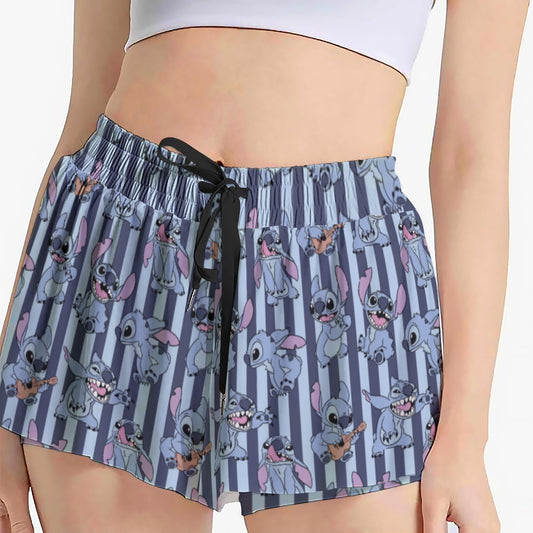 Striped Alien Women's Sport Skorts With Pocket