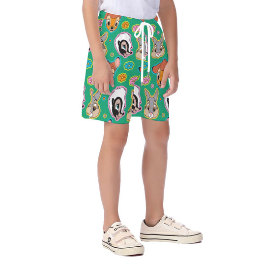 Green Forest Friends Kid's Beach Shorts