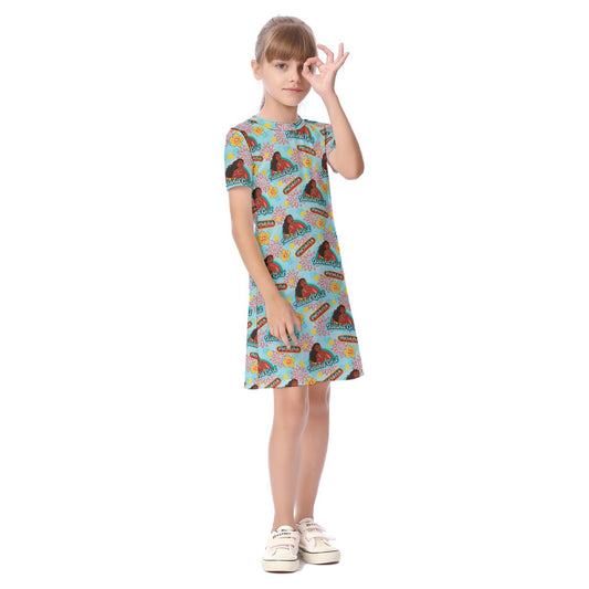 Aqua Island Girl Kid's Short Sleeve Dress