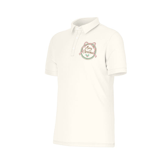 Merry Christmas Men's Stretch Collar Polo Shirt