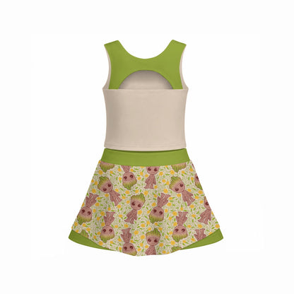 Baby Tree Girl's Sleeveless Sports Tank & Skort Set