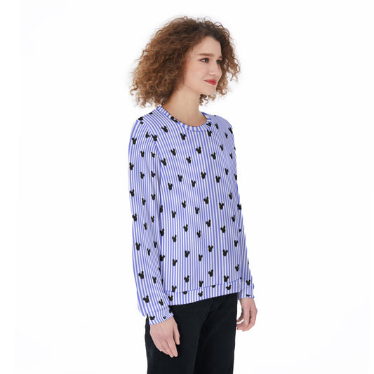 Bright Blue Stripe Women's Sweater