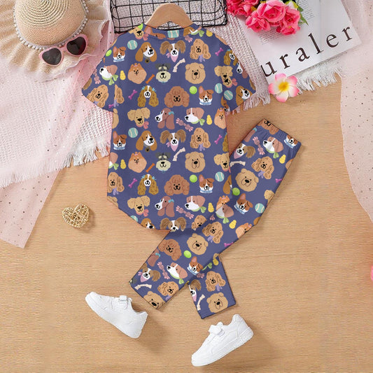 Playful Pups Kids' Casual Top and Pants Set