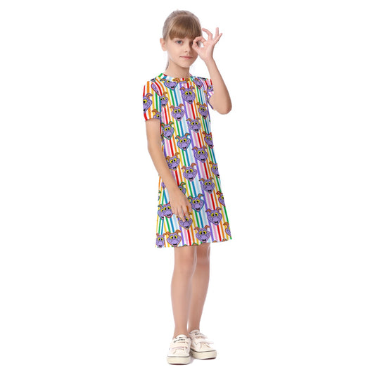 Striped Figgy Kid's Short Sleeve Dress