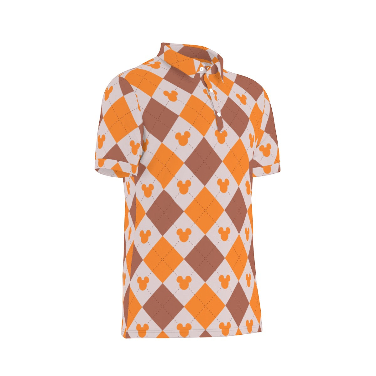 Fall Argyle MM Men's Stretch Collar Polo Shirt