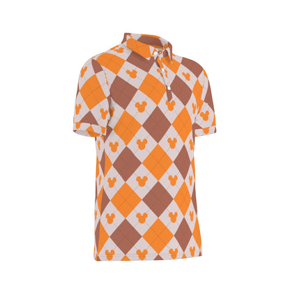 Fall Argyle MM Men's Stretch Collar Polo Shirt