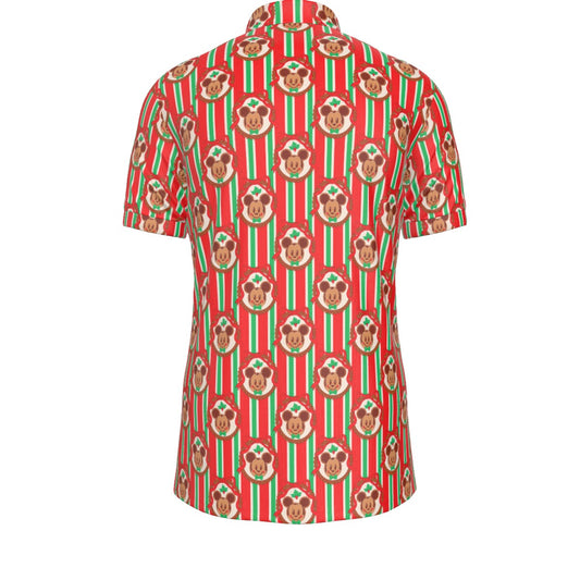Christmas Cookie MM Stripe Men's Stretch Collar Polo Shirt