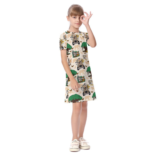 Safari Friends Kid's Short Sleeve Dress